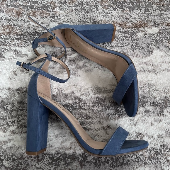 Lulu's Navy Blue Block Heel Sandals - Picture 1 of 3